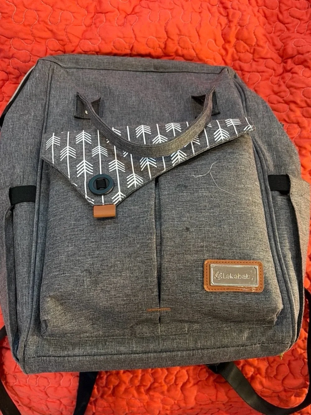 Gray Arrow-Print Men's Backpack